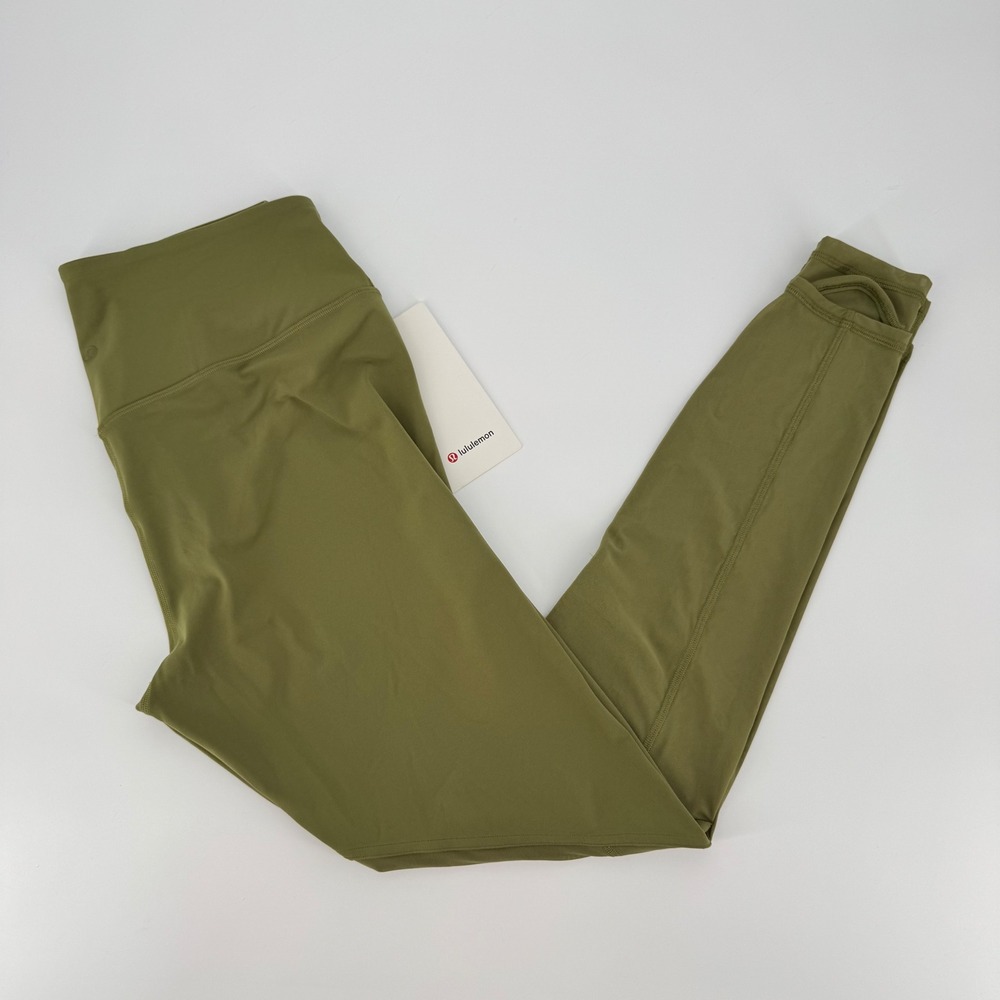 Lululemon Nulu Crisscross Mesh Stirrup Tight Bronze Green LW5ERXS Womens 12